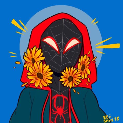 Seiishin loves Miles!! @fox_seiishin on Twitter: "my sunflower !! #SpiderVerse #milesmorales… " Miles Morales Sunflower, My Sunflower, The Sunflower, Cartoon Drawing, Miles Morales, Spiderman Art, Marvel Memes, Spider Verse, Cultura Pop