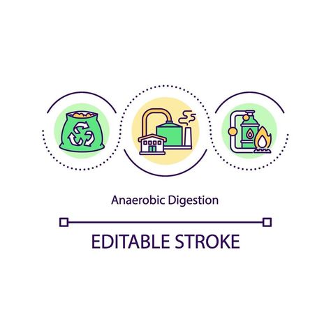 Anaerobic digestion concept icon Anaerobic Digestion, Vector Art, Beautiful Flowers, Vector Free, For Free, Clip Art, Flowers