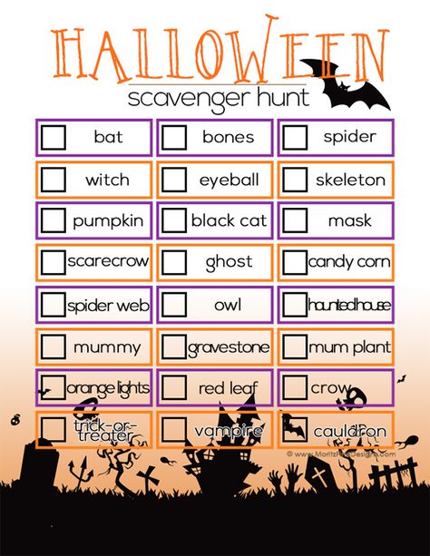 Printable Halloween Scavenger Hunt, School Halloween Party, Halloween Scavenger Hunt, Christmas Scavenger Hunt, Kids Halloween Party, Scavenger Hunt For Kids, Halloween Party Games, Scavenger Hunts, Birthday Halloween Party