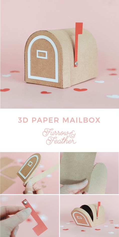 Paper Mailbox Assembly Tutorial - Furrow and Feather How To Make A Mailbox Out Of Paper, Paper Mailbox Diy, Diy Valentines Mailbox, Mail Box Template, Kids Mailboxes, Cardboard Mailbox Diy, Mailbox Ideas Diy, Diy Mailbox Ideas, Mailbox Template