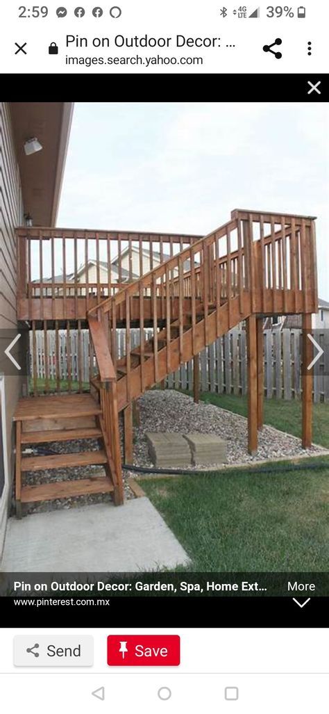 Wooden Deck Designs, Deck Staircase, Upstairs Apartment, Deck Stair Railing, Outside Stairs, Building Stairs, Patio Deck Designs, Outdoor Patios, Outdoor Steps