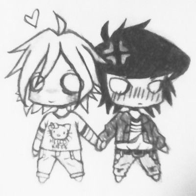 Scene Emo Art, Emo Love, 2000s Art, Emo Art, Cute Emo, Scene Art, Scene Emo, Anime Meme, Couple Drawings