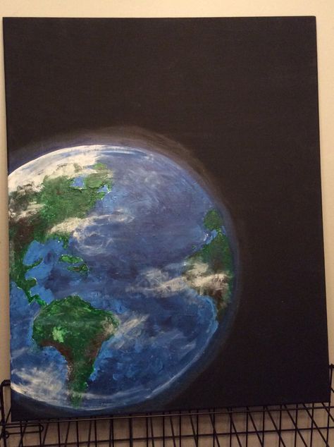 10/25/16 Acrylic painting Earth Globe Painting On Canvas, Painting Of Earth, Earth Painting, Painting Earth, Tata Surya, Galaxy Artwork, Planets Images, Planet Painting, Canvas Art Painting Acrylic