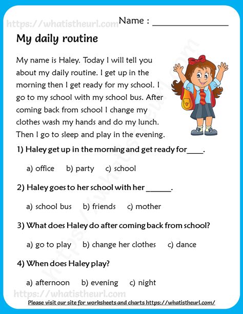 My daily routine -Reading Comprehension for Grade 3 Reading Material Grade 3 English, 3 Rd Grade Reading Comprehension, Passage Writing For Grade 3, Grade 3 Phonics Worksheets, English Passages For Class 3, 3rd Grade Reading Comprehension Passages, Reading Materials For Grade 3 English, Story Reading For Grade 3, Grade 3 English Worksheets Comprehension