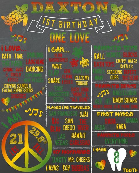 One Love Theme Party, Bob Marley Birthday Party Ideas, One Love First Birthday Party Theme, One Love Party Theme, One Love Birthday Theme Bob Marley, One Love First Birthday Party, One Love Birthday Theme, Bob Marley Birthday, Jamaican Clothing