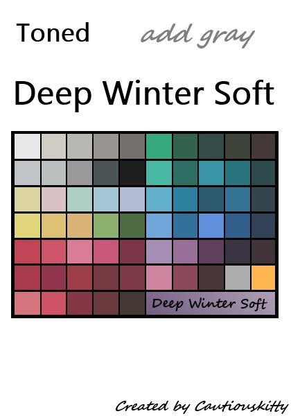 deepwintersoftpalette Winter Skin Tone, Deep Winter Palette, Deep Winter Colors, Color Explosion, Winter Color Palette, True Winter, Deep Autumn, Seasonal Color Analysis, Color Me Beautiful