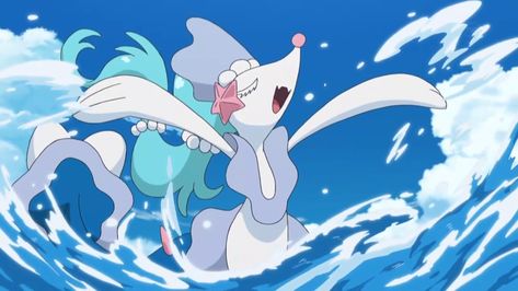 Lana, one of Ash's close friends from the Pokémon School in Alola, had Popplio as her treasured friend and main Pokémon. She mostly used it in its first form but it eventually evolved, firstly into Brionne and then into Primarina. The Water/Fairy dual-type, known for its singing and vocal-based offense with the likes of Sparkling Aria and the Z-Move Oceanic Operetta, ultimately got Lana through to the quarter-finals of the Manalo Conference before it was brutally targeted and eliminated by Team Pokemon Primarina, Grass Type Pokemon, Water Type Pokemon, Pokemon Pins, Water Type, Pokemon Comics, Pokemon Memes, Pokemon Teams, Pokemon Fan Art