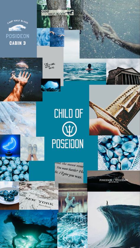 Posiden Wallpapers, Percy Jackson Aesthetic Blue, Posiden Cabin Aesthetic, Percy Jackson Fanfic, Percy Jackson Wallpaper, Daughter Of Poseidon, Harry Potter Background, Cabin Aesthetic, Greek Mythology Gods