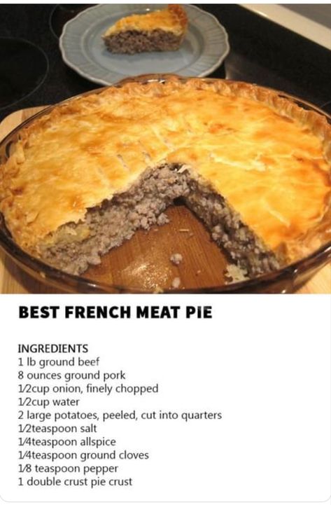 Tortiere Recipe, French Canadian Meat Pie Recipe, Canadian Meat Pie Recipe, Canadian Meat Pie, French Meat Pie, French Meat, Meat Pie Recipe, Canadian Recipes, Coquille St Jacques