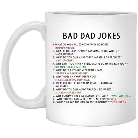 Personalized Coffee Mug Bad Dad Jokes Gift For Dad Dad | Etsy Bad Dad Jokes, Mens Christmas Shirts, Elf T Shirt, Dad Jokes Funny, Customised Mugs, Mug Decorating, Personalized Coffee Mugs, Funny Christmas Shirts, Jokes Funny