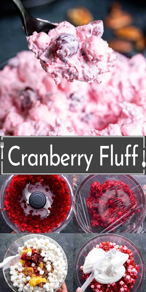 Cranberry Fluff Salad, Marshmallow Salad, Dessert For Thanksgiving, Cranberry Fluff, Fluff Salad Recipes, Fluff Salad, Christmas Side Dishes, Classic Thanksgiving, Fluff Recipe