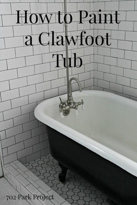 24 Things I Didn't Know You Could Paint! • Page 2 of 25 • Grillo Designs Painting A Clawfoot Tub, Claw Tubs, Park Project, Tile Renovation, Claw Foot Bath, Tub Bathroom, Cast Iron Tub, Tub Ideas, Water Closet