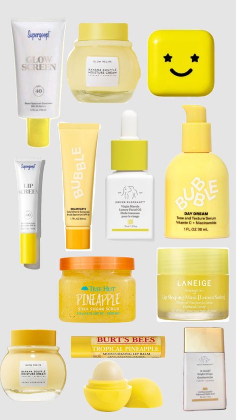 #preppy #beauty #yellow #skincare Yellow Skincare, Yellow Preppy, Preppy Skincare, Skin Care, Skin, Yellow, Beauty