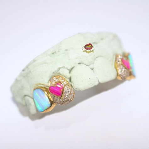 Opal Grillz, Diamond Grillz, Grillz Teeth, Diamond Teeth, Gold Grillz, Gold Teeth, Tooth Gem, Teeth Jewelry, Red Diamond