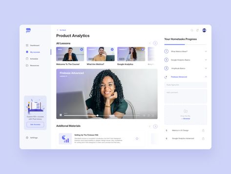 E-learning Platform Design by Iryna D for Fireart Studio on Dribbble Learning Website Design, E-learning Design, Social App Design, Student Dashboard, Elearning Design, Learning Web, Online Web Design, Squarespace Design, Platform Design