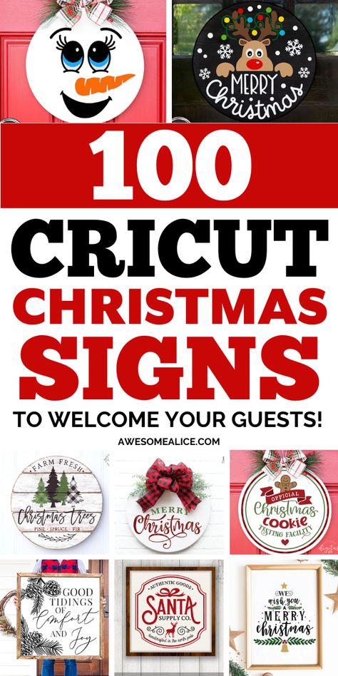 Discover endless creativity with 100 DIY Christmas Sign Ideas made easy with Cricut! Whether you're crafting personalized gifts or festive decor, these projects using Cricut Design Space and iron-on vinyl are perfect for adding a special touch to your holiday celebrations. Explore free SVG files and get inspired to create memorable homemade gifts and decor for the perfect Christmas ambiance! Vintage Christmas Svg Free, Cricut Christmas Projects For Kids, Cricut Ideas For Christmas, Xmas Cricut Ideas, Cricut Christmas Gifts Ideas, Christmas Wall Signs Diy, Wooden Sign Ideas Diy, Christmas Gifts Using Cricut, Cricut Explore 3 Project Ideas