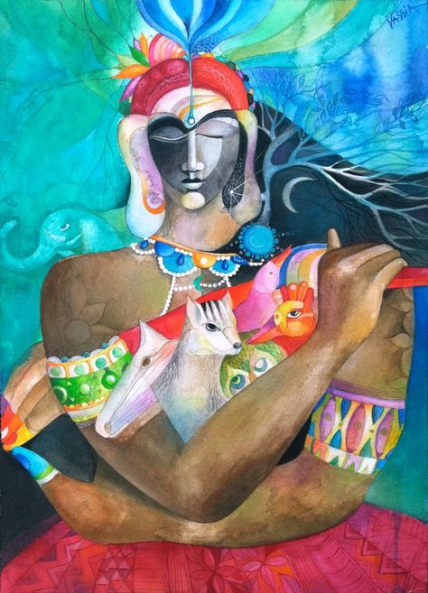 Compassion Art, School Murals, Art Prints Online, Watercolor On Paper, Nature Paintings, World Of Color, Gods And Goddesses, Black Art, Painting Art