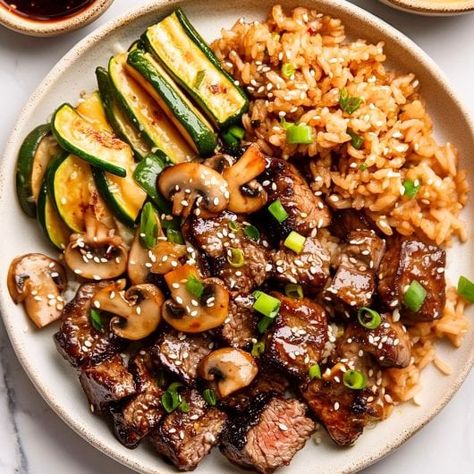 Hibachi Steak Habatchi Recipe, Hibachi Steak Recipe, Hibachi Steak, Hibachi Recipes, Top Dinner Recipes, Japanese Steakhouse, Beef Marinade, Gluten Free Meal Plan, Steak And Shrimp