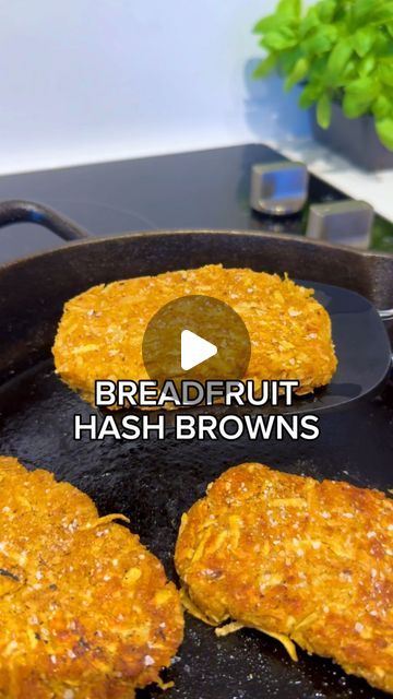 43K views · 5.4K likes | Alyssa on Instagram: "Breadfruit hash browns👌🏽 a great alternative to potatoes, especially if you love that mild, sweet undertone from breadfruit. The addition of smoked paprika adds a nice flavour balance as well.   Recipe (yields approximately 4-5 hash browns):  - 2 cups shredded breadfruit - 2-3 shallots  - 1 tsp smoked paprika - 1 tsp onion powder - 1/2 tsp sea salt, plus more as a finisher - 1/4 cup chickpea flour (any other flour should work fine) - 1 flaxmeal “egg” (1 tbsp flaxmeal + 3 tbsp water, mixed and set for 5-7 minutes)  Directions: Rinse and squeeze the shredded breadfruit very thoroughly - this will prevent sogginess.  Add to a bowl, along with the remaining ingredients and mix together until incorporated.  Form into hash brown shapes and let it Breadfruit Recipe, Spanish Meals, Chickpea Flour Recipes, Sweet Potato Bread, Jamaican Dishes, Jamaican Food, Caribbean Cuisine, Gluten Free Vegan Recipes, Hash Brown