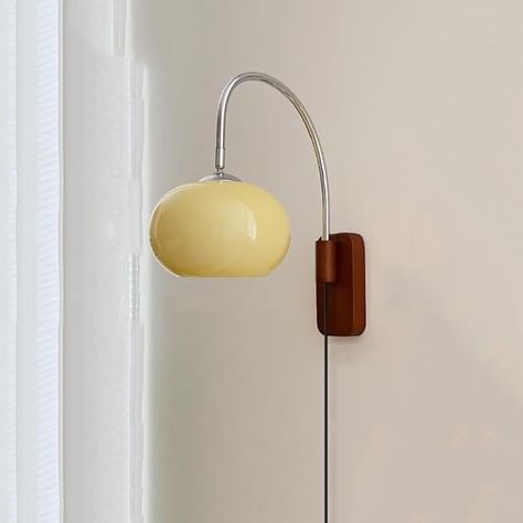 VUCICA Milk Glass Vintage Wall Sconce Mid Century Modern Wall Light Fixture Plug in Industrial Wood Grey Farmhouse Wall Lamp Hardwired Reading Lighting for Bedroom Bedside Living Room (Color : White- Amazon.com Wood Wall Light, Grey Farmhouse, Plug In Wall Lamp, Wall Sconces Living Room, Reading Wall, Vintage Wall Sconces, Industrial Wood, Wall Lamps Bedroom, Sconces Bedroom