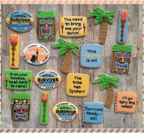 Survivor Theme, Survivor Idea, Survivor Tv Show, Survivor Show, Survivor Tv, Teacher Appreciation Themes, Homemade Gourmet, Survivor Party, 30th Bday Party