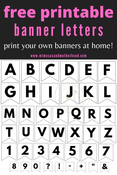 Printable Bunting Letters, Pennant Template Free Printable, Happy Birthday Letters Printable Free, Alphabet Banner Free Printable, Blank Banner Template, Free Banner Printables, Abc Banner, Happy Birthday Banner Printable Free, Free Printable Abc Letters