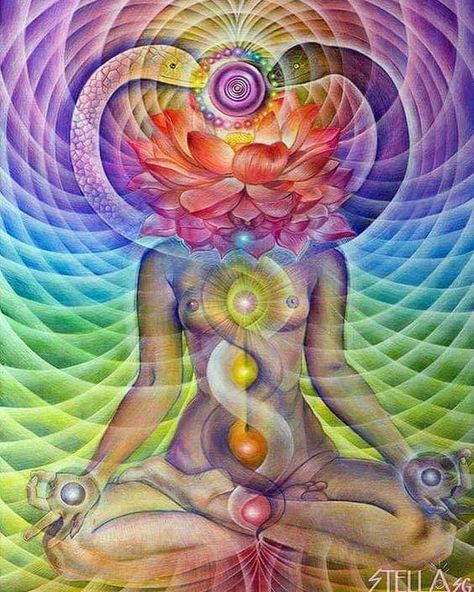 Art Chakra, Awakening Art, Kundalini Awakening, Chakra Art, Psychadelic Art, Energy Art, Spiritual Artwork, Meditation Art, Goddess Art