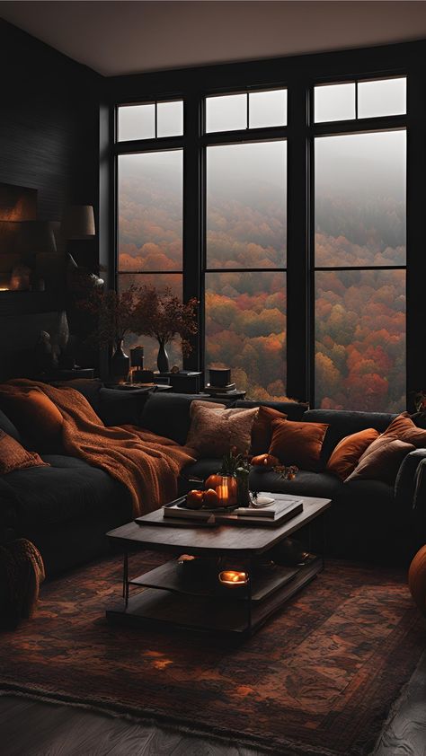 Fall Moody Aesthetic, Fall Interior Decor, Autumn Interior, Cosy Autumn, Moody Aesthetic, Autumn Night, Autumn Inspiration, Interior Decorating