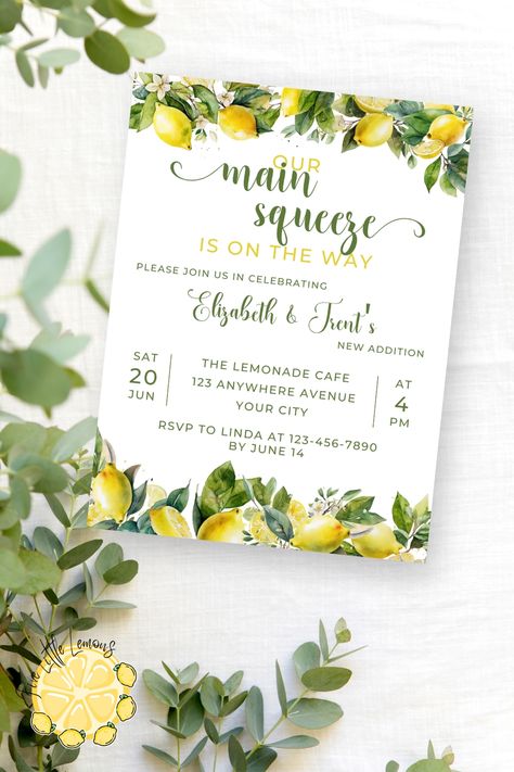 Lemons Baby Shower Ideas, Summertime Baby Shower Themes, Lemon Theme Baby Shower Ideas, Summer Baby Shower Themes For Boys, Baby Shower Themes Neutral Summer, Summer Baby Shower Ideas For Boys Themes, Little Lemon Baby Shower Theme, Main Squeeze Baby Shower Theme, Lemon Themed Gender Reveal