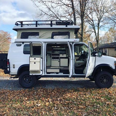 For Sale – Sportsmobile Ford E350 4×4 Campervan For $79k 4x4 Van Conversion, Lifted Van, 4x4 Camper Van, Station Wagon Cars, Astro Van, Ford E350, Money Pit, Chevy Van, Campervan Life