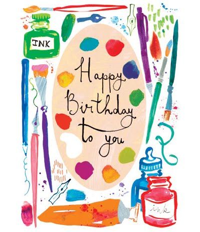 Happy Birthday Artist, Happy Birthday Illustration, Artist Birthday, Happy Birthday Art, Birthday Illustration, Happy Birthday Wishes Cards, Happy Birthday Pictures, Bday Cards, Birthday Wishes Cards