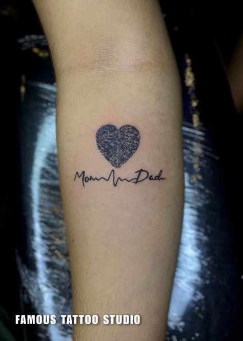 mom dad fingerprint tattoo design Mother And Father Tattoos, Finger Print Tattoo, Fingerprint Tattoo, Mom Dad Tattoo, Fingerprint Tattoos, Thumb Tattoos, Balloon Tattoo, Father Tattoos, Training Studio