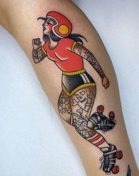 Roller Derby tattoo by marta_poison Derby, Tatting, Roller Derby Tattoo Ideas, Derby Tattoo, Roller Tattoo, Roller Derby Tattoo, Roller Derby, Roller Skating, Skating