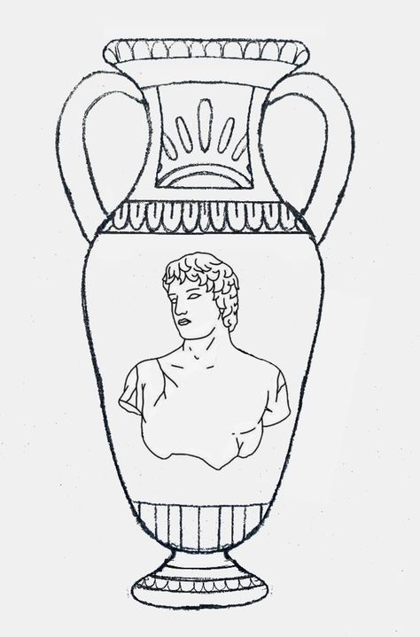 Roman Vase, Ancient Greece Art, Ancient Vase, Diy Kids Art, Greece Painting, Dibujo Simple, Myths & Monsters, Greece Art, Ancient Greek Art