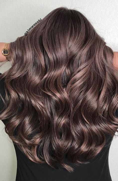 Mauve Brown Hair Balayage, Dark Rose Brown Hair, Chocolate Rose Gold Caramel Hair, Ash Chocolate Brown Hair Color, Metallic Gold Hair Color, Light Violet Brown Hair, Rose Brown Hair Color Balayage, Chocolate Rose Hair Color, Chocolate Gold Hair Color