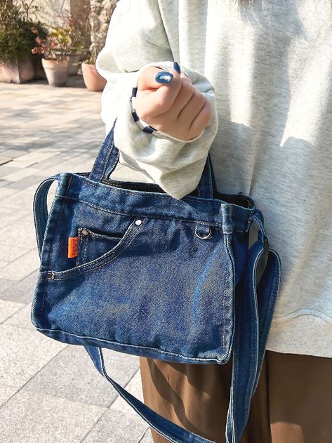 Tas Denim, Mochila Jeans, Denim Bag Diy, Preppy Bags, Denim Handbags, Recycled Jeans, Denim Crafts, Plain Style, Denim Tote