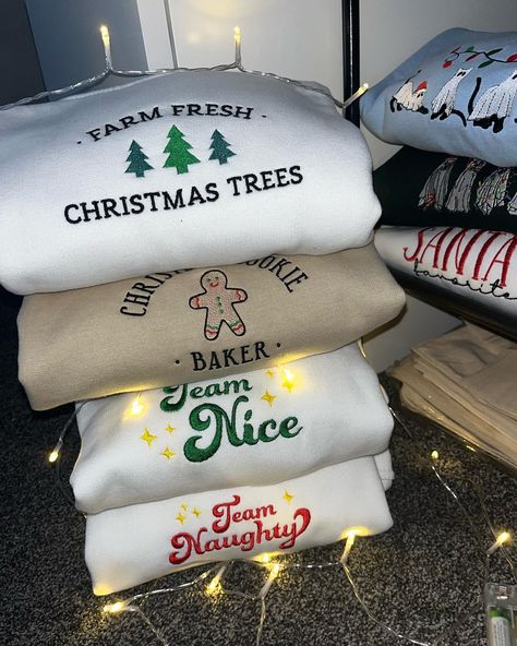 Make sure you get yours! Link in bio 🎄 #christmas #xmas #sweaters #sweaterweather #burnsyembroidery Christmas Sweaters Embroidery, Christmas Embroidery Sweater, Sweaters Embroidery, Chris Baker, Xmas Sweaters, Love Winter, Embroidery Sweater, Fresh Christmas Trees, Shirt Business