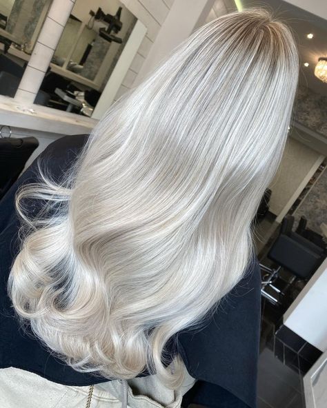 Icy Blonde Hair Extensions, Icy Pearl Blonde Hair, Ice White Hair Icy Blonde Highlights, Lived In Icy Blonde, Platinum Silver Hair Icy Blonde, Icy Ash Blonde Hair Balayage, White Blonde Hair Short, Frosty Blonde Hair, Icy Blonde Babylights