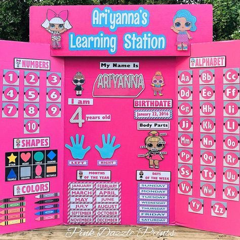 NEW L.O.L. Surprise Dolls Learning Station! Trifold Board, Circle Time Board, Trunk Party, Learning Board, Toddler Class, Free Standing Letters, Learning Poster, Learning Stations, Board For Kids