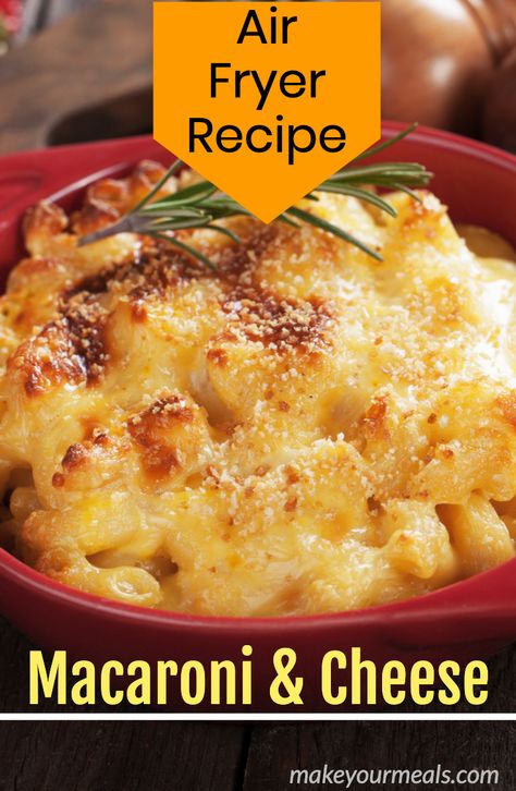 How to make creamy macaroni and cheese in the air fryer.  #macaroniandcheese #mac&cheese #marcaroni #noodles #cheese #airfryer #sidedish #easy #recipe #makeyourmeals Ninja Foodi Macaroni And Cheese, Air Fryer Baked Mac And Cheese, Air Fryer Mac And Cheese Recipes, Ninja Foodi Mac And Cheese Recipe, Mac And Cheese Air Fryer Recipes, Air Fry Mac And Cheese, Mac And Cheese In Air Fryer, Mac And Cheese Recipe Air Fryer, Mac N Cheese Air Fryer