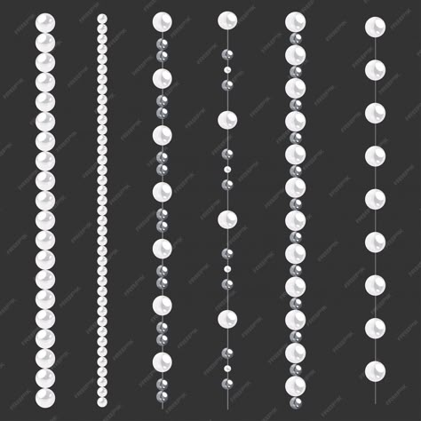 Premium Vector | Set of pearl borders isolated on gray Pearl Pattern Design, Pearl Embroidery Designs, Pearls Drawing, Pearl Png, Coreldraw Design, Pearl Frame, Fashion Sketch Template, Pearl Border, Vintage Invitation