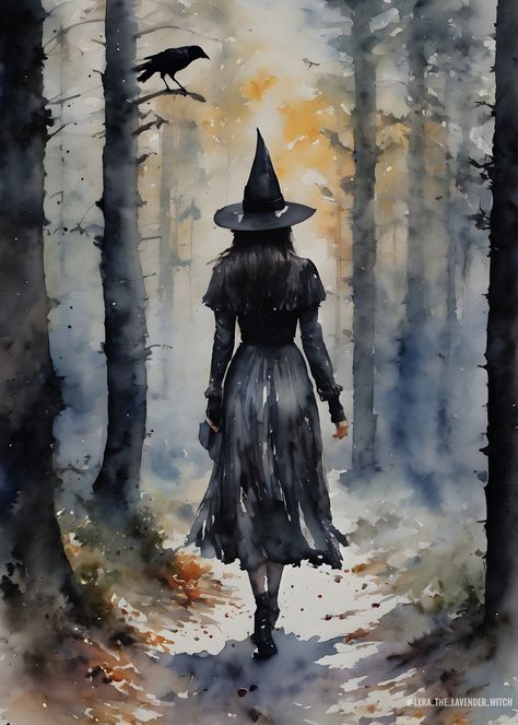 Lavender Witch, Grey Witch, Raven Perched, Bookmark Images, Witch Pictures, Witchy Art, Bleach Art, Angel Painting, Halloween Painting