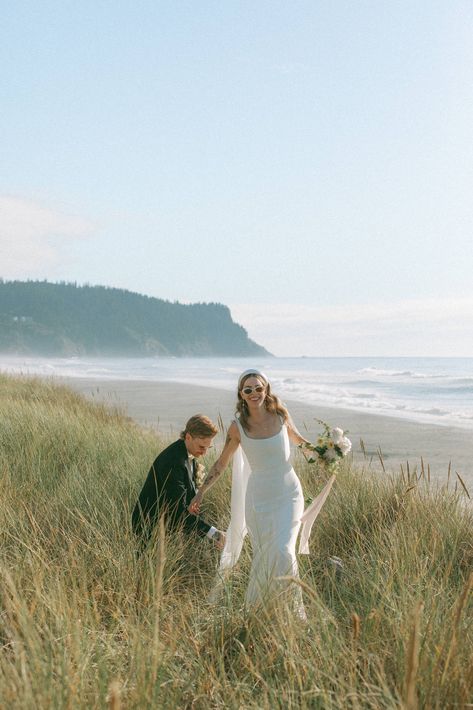 Oregon Coast Wedding, Airbnb Wedding, Beach Wedding Dress Boho, Wedding Week, Color Number, Note Box, Oregon Wedding, Coast Wedding, California Coast