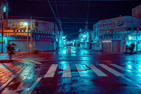 Japan At Night, Cities At Night, Noir City, Japanese Cities, Mv Set, Kpop Backgrounds, Neon Noir, Stage Set Design, Scenery Background