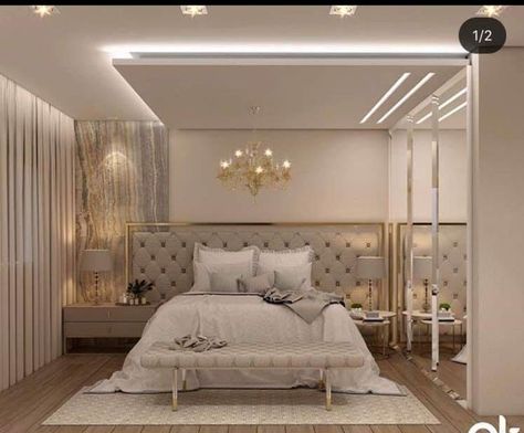 Parents Bedroom False Ceiling Design, 11 By 13 Bedroom Interior Design, False Celling Design Bedroom, Bedroom Celling Design Master, Celling Design Bedroom Modern, Bedroom False Ceiling Design Modern, Luxurious Bedrooms Master Romantic, Cove Lights, Bedroom Gypsum