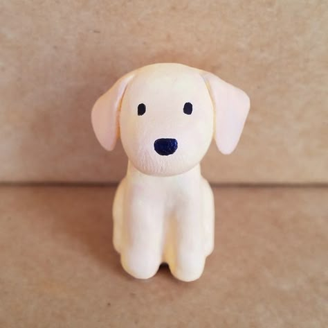 Labrador Retriever Puppy Mini-figure / Customizable Clay Dog | Etsy Clay Dog Sculpture Tutorial, Puppy Clay Art, How To Make A Dog Out Of Clay, Dog Sculpture Clay Easy, Clay Golden Retriever, Cute Clay Dog, Clay Labrador, Dog Clay Art, Air Dry Clay Dog