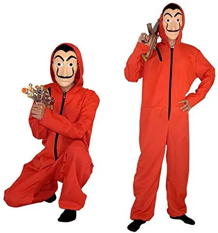 Dali Costume, Money Heist Costume, Heist Costume, Dali Mask, Prisoner Costume, The Mask Costume, Hoodie Jumpsuit, Halloween Costume Mask, Red Costume