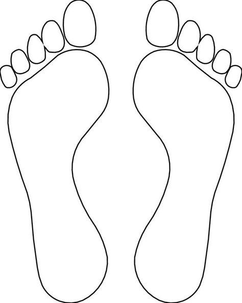 Feet Outline Template - Clipart library Walking Feet Craft, Feet Coloring Pages, Dinosaur Feet Template, Footprint Template, Footprint Stencil, Human Footprint, Outline Template, Clip Art Library, Printable Pictures