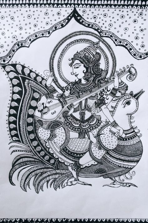 Check out my @Behance project: “Deity” https://www.behance.net/gallery/62078643/Deity Saraswati Painting Mandala Art, Mandala Art Saraswati, Saraswati Maa Mandala Art, Saraswati Devi Mandala Art, Saraswati Maa Sketch, Saraswati Goddess Sketch, Saraswati Goddess Paintings Sketch, Saraswati Goddess Drawing, Goddess Saraswati Drawing