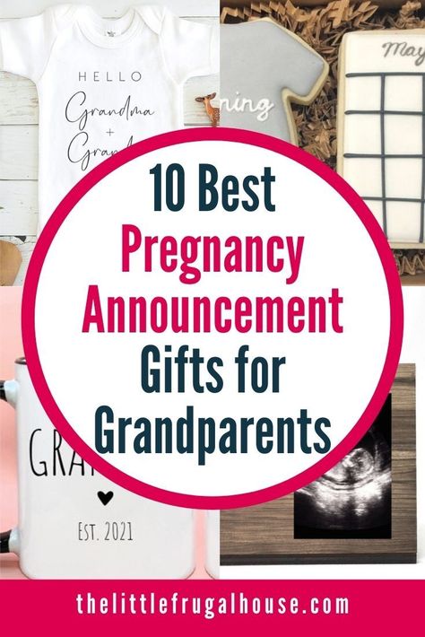 Here are the best pregnancy announcement gifts for grandparents and some really cute ways to share your happy news with your family members! Christmas Pregnancy Announcement For Grandparents, Grandparents Pregnancy Announcement Gift, Pregnancy Announcement To Parents Gift, First Time Grandparents Announcement, Surprise Grandparents With Pregnancy, Best Pregnancy Announcement, Baby Announcement Gifts, Holiday Baby Announcement, Simple Pregnancy Announcement